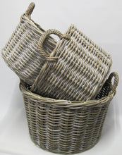 S/3 Round Baskets with Rope Handles