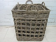 S/2 Kubu Grey Chequerboard Open Weave Baskets